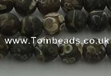 CAG9382 15.5 inches 8mm round matte turritella agate beads