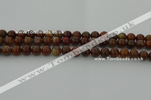 CAG9392 15.5 inches 8mm round red moss agate beads wholesale