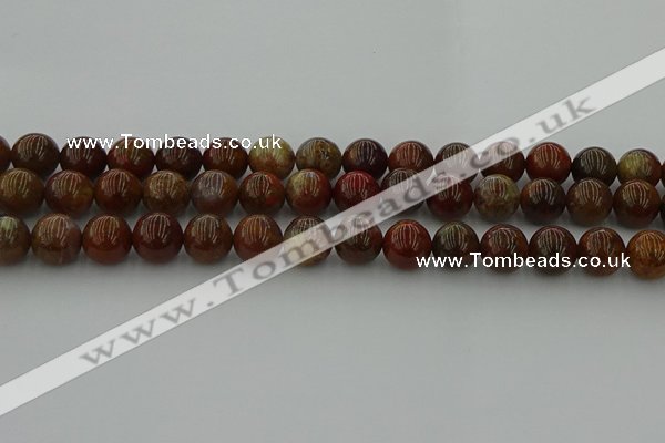 CAG9393 15.5 inches 10mm round red moss agate beads wholesale