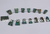 CAG9415 Top drilled 18*25mm - 22*32mm trapezoid ocean agate beads