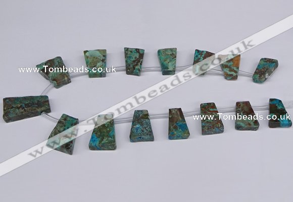 CAG9415 Top drilled 18*25mm - 22*32mm trapezoid ocean agate beads