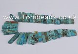 CAG9416 Top drilled 8*18mm - 10*50mm sticks ocean agate beads