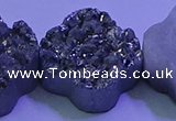 CAG9422 7.5 inches 16*16mm flower silver plated druzy agate beads