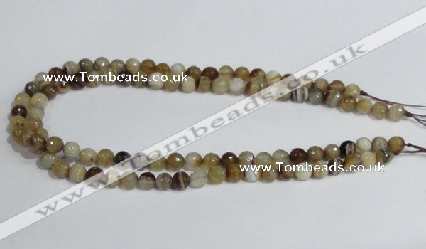 CAG945 16 inches 8mm faceted round madagascar agate gemstone beads