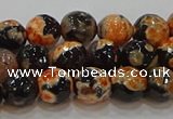 CAG9457 15.5 inches 8mm faceted round fire crackle agate beads