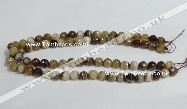 CAG946 16 inches 10mm faceted round madagascar agate gemstone beads