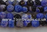 CAG9461 15.5 inches 6mm faceted round fire crackle agate beads