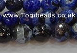 CAG9462 15.5 inches 8mm faceted round fire crackle agate beads