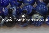 CAG9463 15.5 inches 10mm faceted round fire crackle agate beads