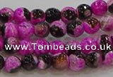 CAG9466 15.5 inches 6mm faceted round fire crackle agate beads