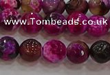 CAG9467 15.5 inches 8mm faceted round fire crackle agate beads