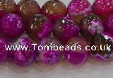 CAG9468 15.5 inches 10mm faceted round fire crackle agate beads