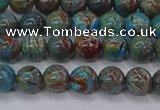 CAG9471 15.5 inches 4mm round blue crazy lace agate beads