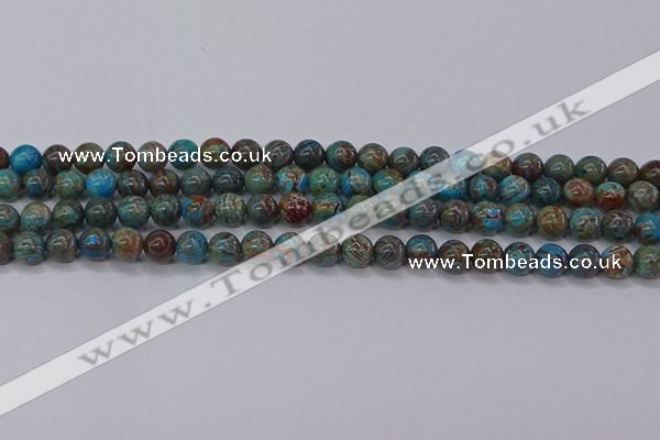 CAG9472 15.5 inches 6mm round blue crazy lace agate beads