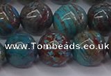 CAG9475 15.5 inches 12mm round blue crazy lace agate beads