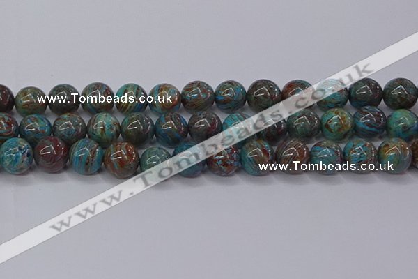 CAG9475 15.5 inches 12mm round blue crazy lace agate beads