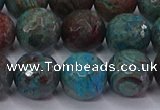 CAG9484 15.5 inches 12mm faceted round blue crazy lace agate beads