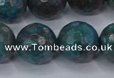 CAG9486 15.5 inches 16mm faceted round blue crazy lace agate beads