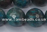 CAG9487 15.5 inches 18mm faceted round blue crazy lace agate beads