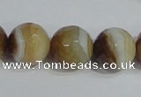 CAG949 16 inches 16mm faceted round madagascar agate gemstone beads