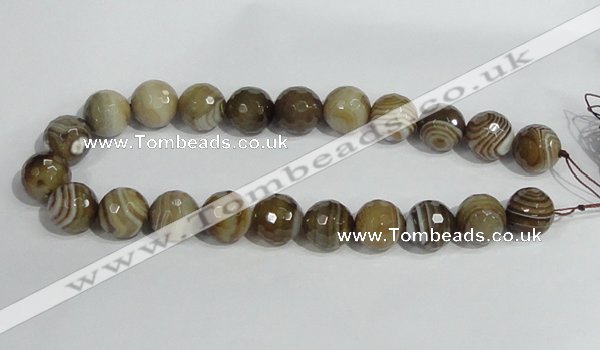 CAG950 16 inches 18mm faceted round madagascar agate gemstone beads