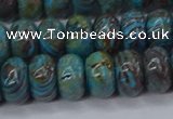 CAG9501 15.5 inches 6*10mm rondelle blue crazy lace agate beads