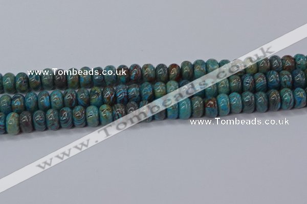 CAG9501 15.5 inches 6*10mm rondelle blue crazy lace agate beads