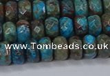 CAG9504 15.5 inches 5*8mm faceted rondelle blue crazy lace agate beads