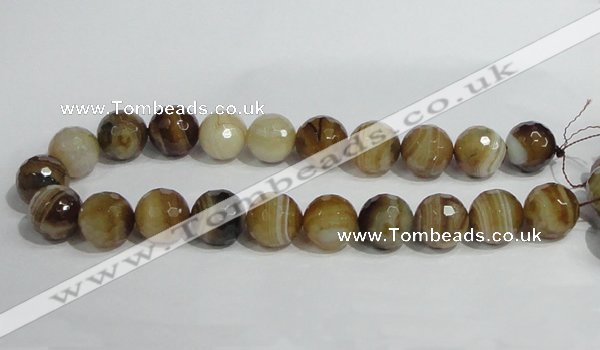 CAG951 16 inches 20mm faceted round madagascar agate gemstone beads