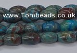 CAG9510 15.5 inches 5*8mm rice blue crazy lace agate beads