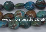 CAG9513 15.5 inches 10mm flat round blue crazy lace agate beads