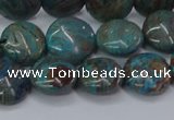 CAG9514 15.5 inches 12mm flat round blue crazy lace agate beads