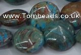 CAG9517 15.5 inches 18mm flat round blue crazy lace agate beads
