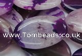 CAG952 15.5 inches 22*30mm oval purple agate gemstone beads