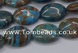 CAG9521 15.5 inches 12*16mm oval blue crazy lace agate beads