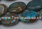 CAG9523 15.5 inches 15*20mm oval blue crazy lace agate beads