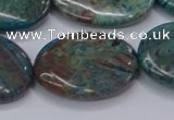 CAG9524 15.5 inches 18*25mm oval blue crazy lace agate beads