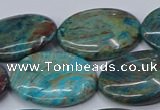 CAG9525 15.5 inches 22*30mm oval blue crazy lace agate beads