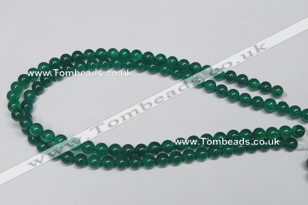 CAG954 15.5 inches 8mm round green agate gemstone beads wholesale