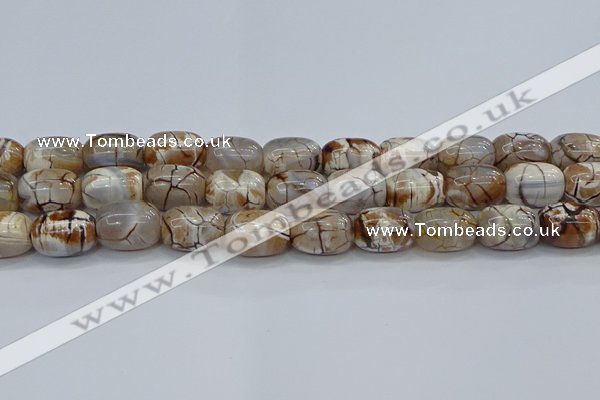 CAG9540 15.5 inches 13*18mm drum dragon veins agate beads