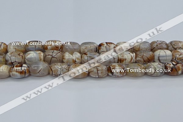 CAG9540 15.5 inches 13*18mm drum dragon veins agate beads