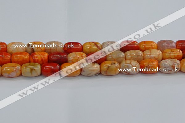 CAG9543 15.5 inches 13*18mm drum dragon veins agate beads