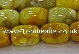 CAG9547 15.5 inches 13*18mm drum dragon veins agate beads