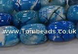 CAG9549 15.5 inches 13*18mm drum dragon veins agate beads