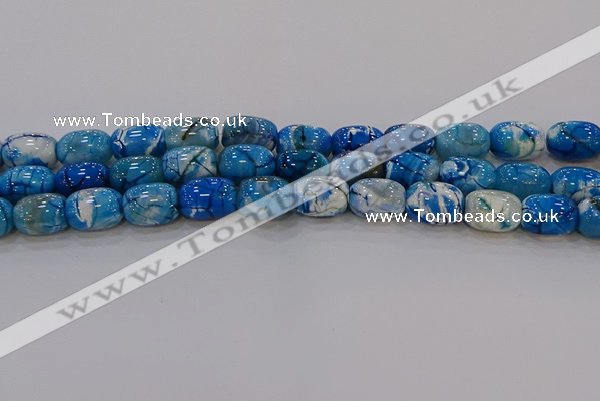 CAG9549 15.5 inches 13*18mm drum dragon veins agate beads