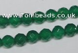 CAG955 15.5 inches 8mm faceted round green agate gemstone beads