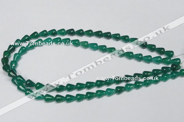 CAG956 15.5 inches 8*10mm teardrpop green agate gemstone beads