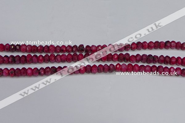 CAG9575 15.5 inches 4*6mm faceted rondelle crazy lace agate beads