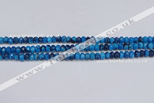 CAG9578 15.5 inches 4*6mm faceted rondelle crazy lace agate beads