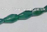 CAG958 15.5 inches 8*14mm faceted rice green agate gemstone beads